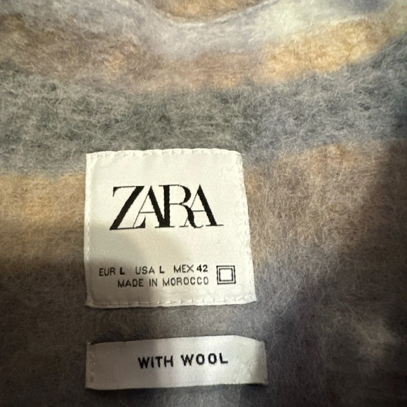 NWOT ZARA wool blend oversized purple shacket - Picture 3 of 8